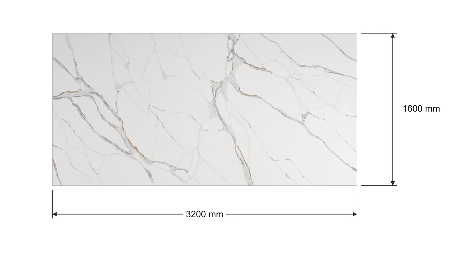 Snow White Gold Crack Vein Engineered Quartz Stone Slab for Kitchen and Interior Design thumbnail 2