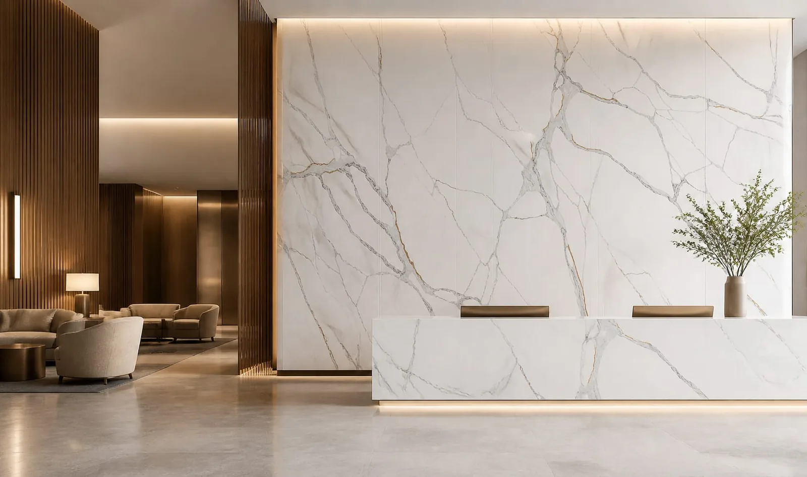 Snow White Gold Crack Vein Engineered Quartz Stone Slab for Kitchen and Interior Design thumbnail 5