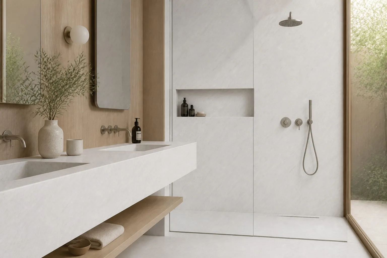 Pearl White Diagonal Feather Engineered Quartz Stone Slab for Kitchen and Interior Design thumbnail 4