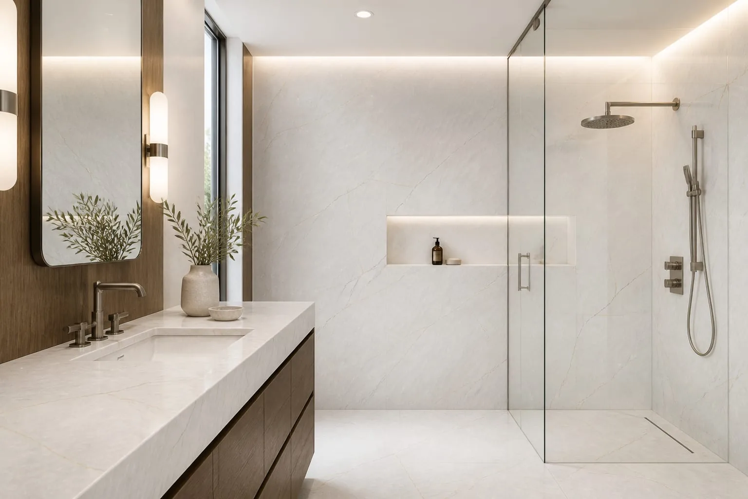 Snow White Fine Gold Web Vein Engineered Quartz Stone Slab for Kitchen and Interior Design thumbnail 4