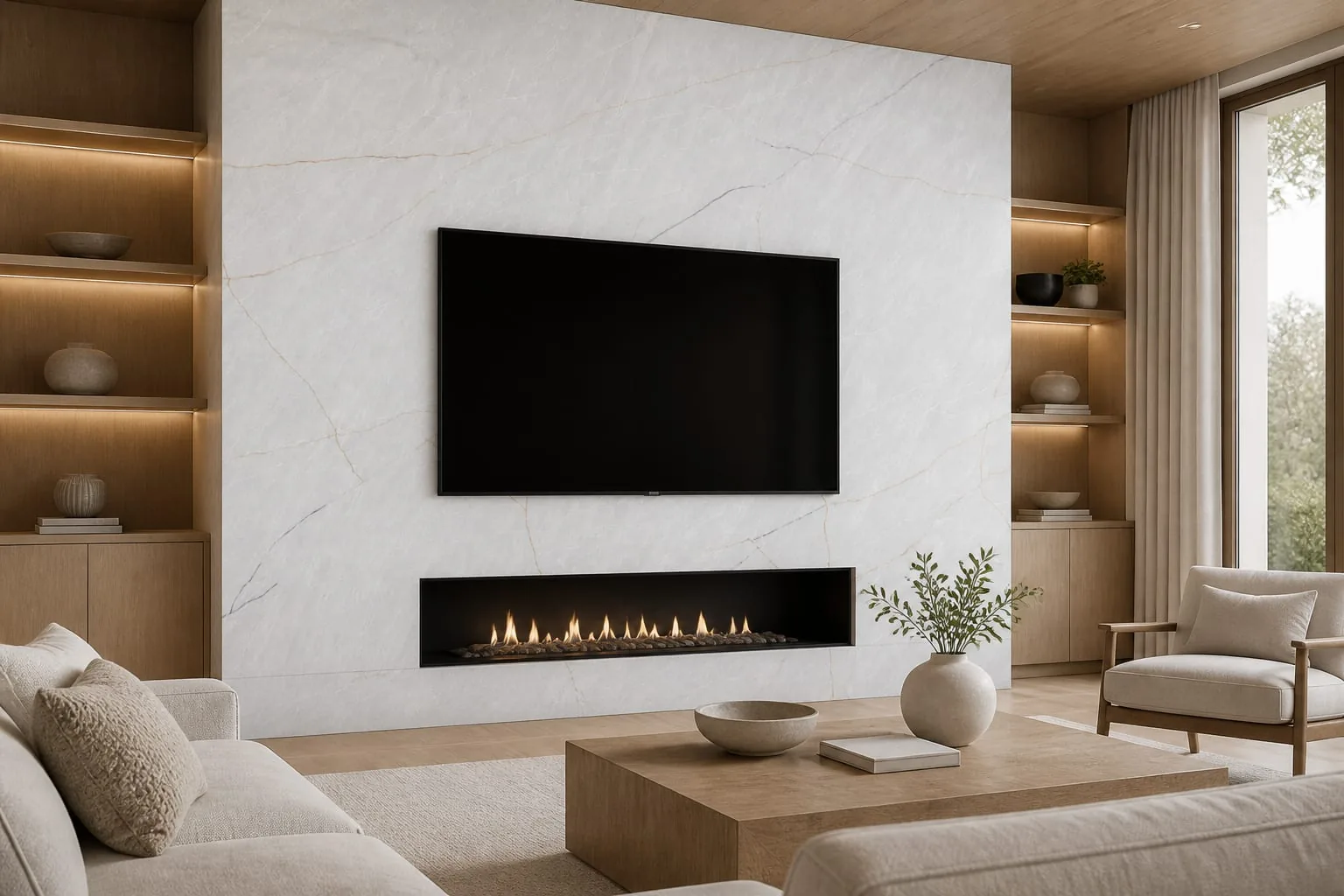 Snow White Fine Gold Web Vein Engineered Quartz Stone Slab for Kitchen and Interior Design thumbnail 5