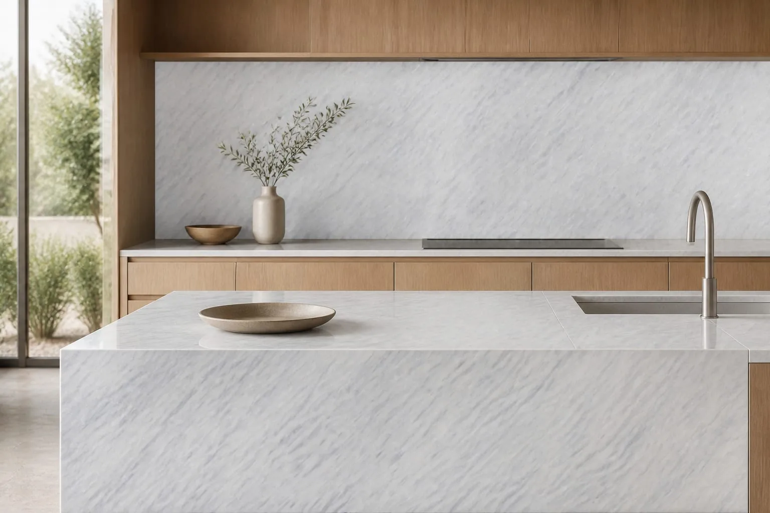 Ice White Blue Feather Engineered Quartz Stone Slab for Kitchen and Interior Design thumbnail 3
