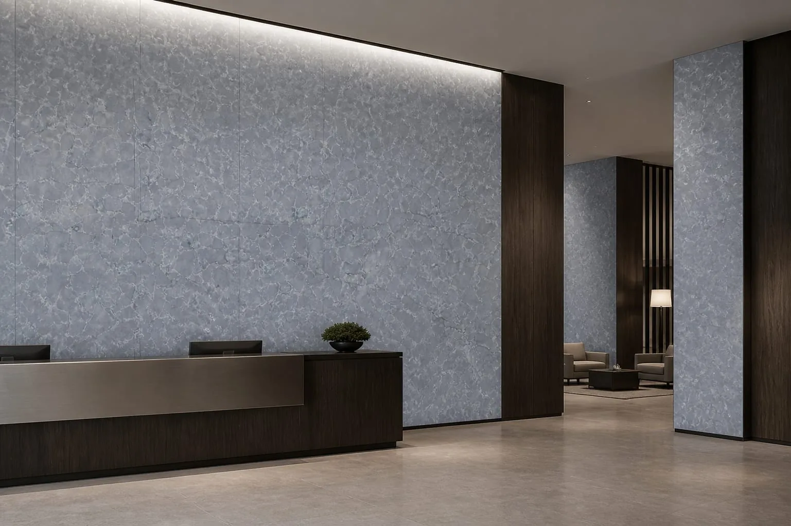 Slate Gray Crystalline Cloud Engineered Quartz Stone Slab for Bathroom and Interior Design thumbnail 4