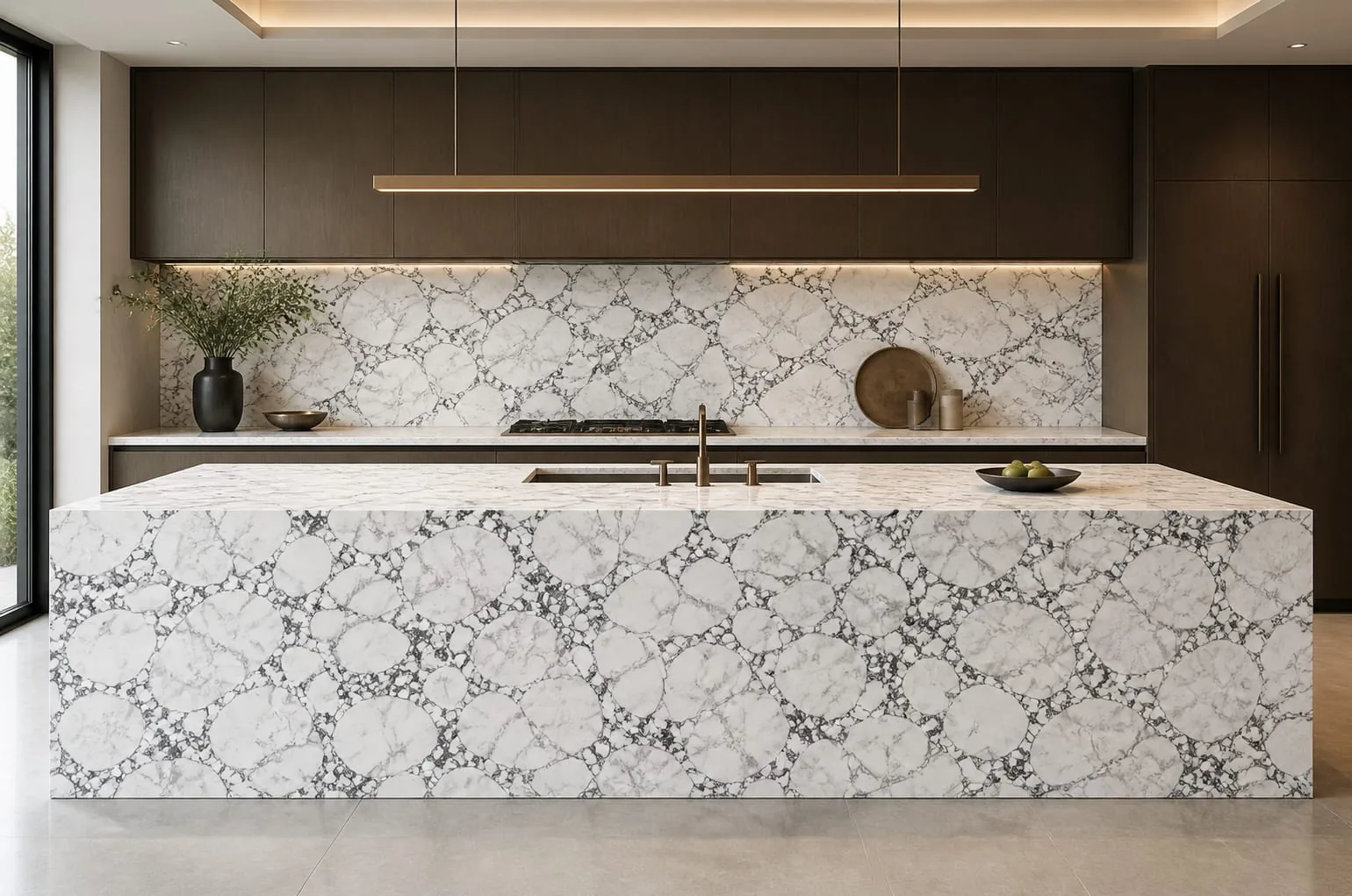 Snow White Charcoal Breccia Engineered Quartz Stone Slab for Kitchen and Interior Design thumbnail 3