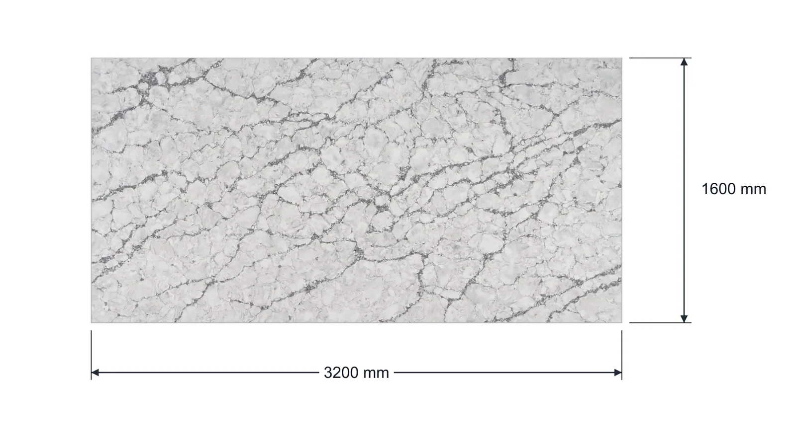 Frost White Gray Crackle Engineered Quartz Stone Slab for Kitchen and Interior Design thumbnail 2