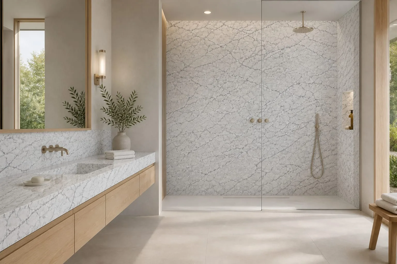 Frost White Gray Crackle Engineered Quartz Stone Slab for Kitchen and Interior Design thumbnail 4