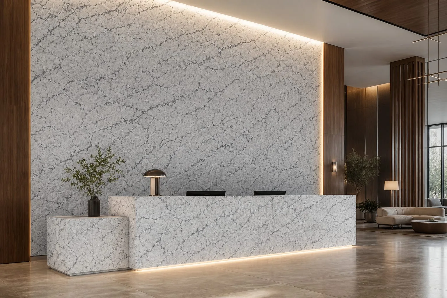 Frost White Gray Crackle Engineered Quartz Stone Slab for Kitchen and Interior Design thumbnail 5