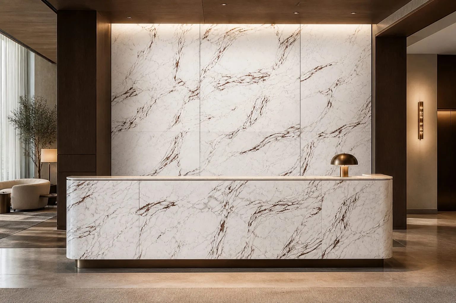Snow White Bronze Feather Vein Engineered Quartz Stone Slab for Kitchen and Interior Design thumbnail 5