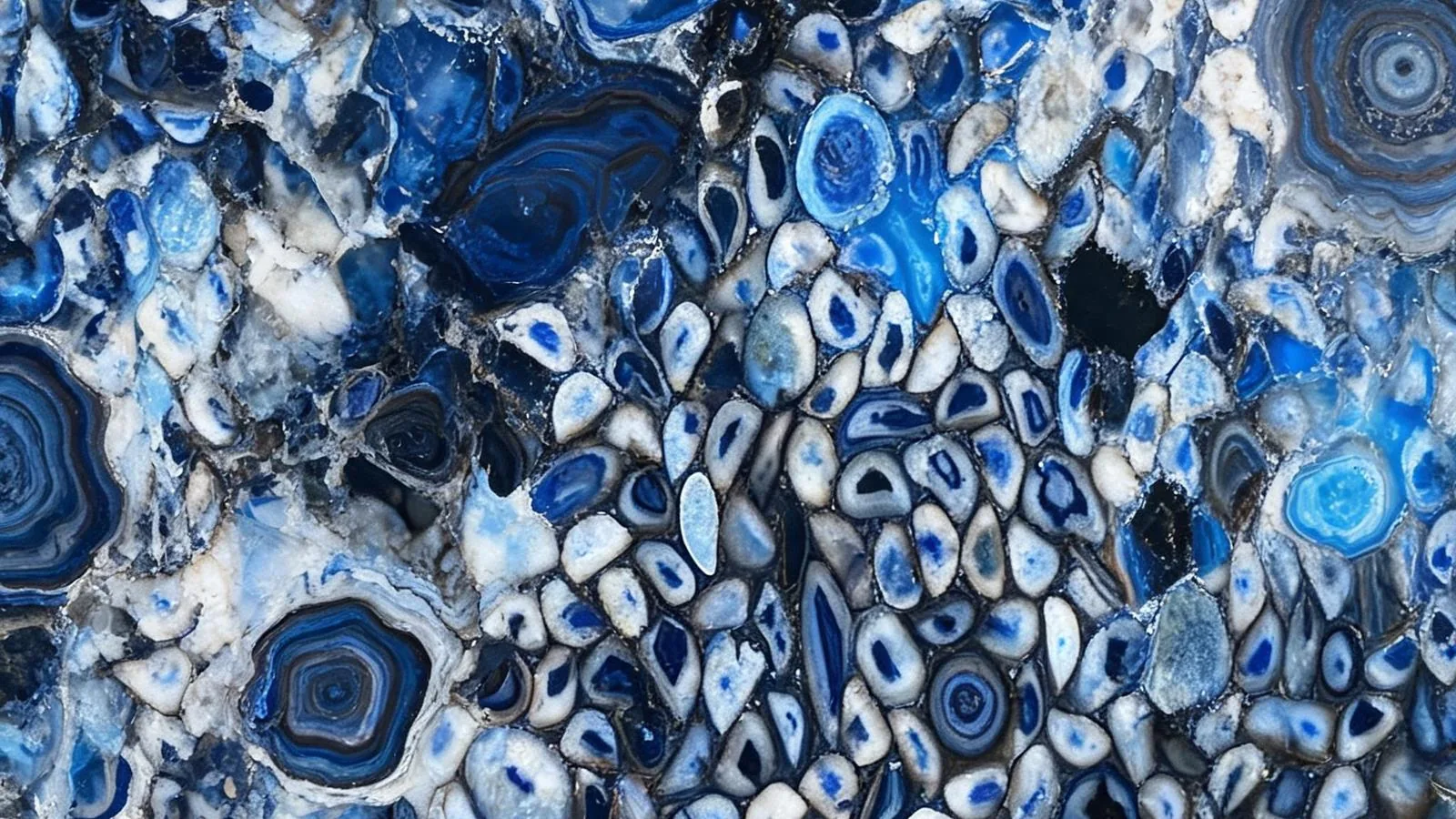 Agate Blue Vitoria Stone Crystal Slabs for Luxury Interiors