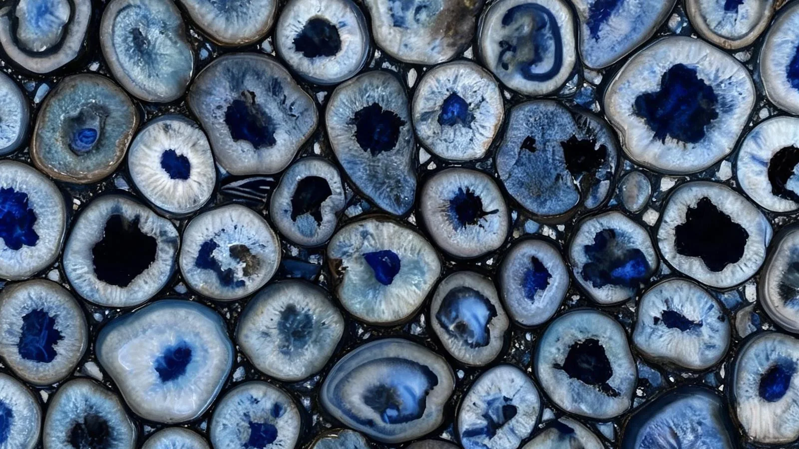 Big Agate Blue Vitoria Stone Crystal Slabs for Luxury Interiors