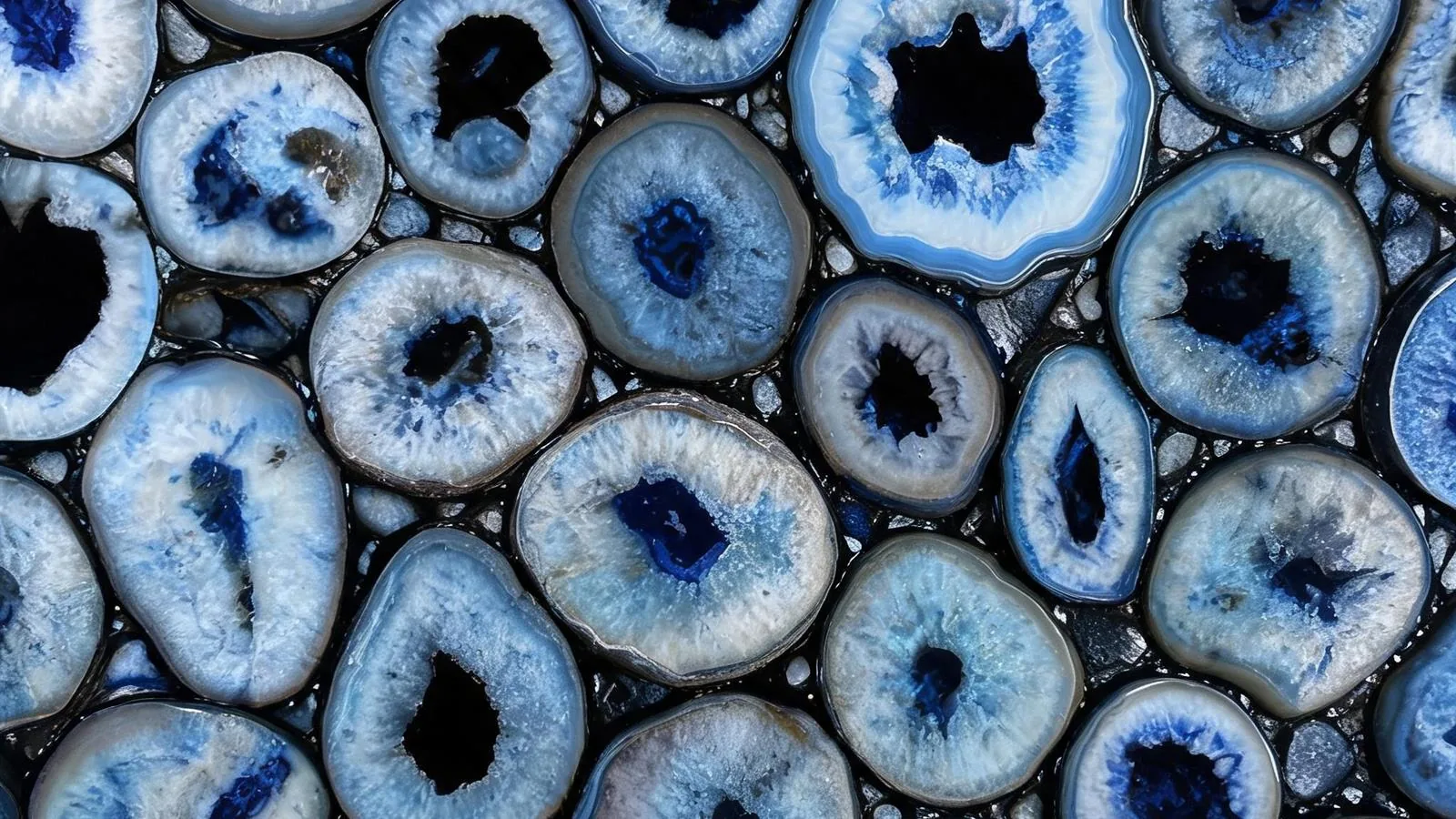 Big Agate Blue Vitoria Stone Crystal Slabs for Luxury Interiors thumbnail 2