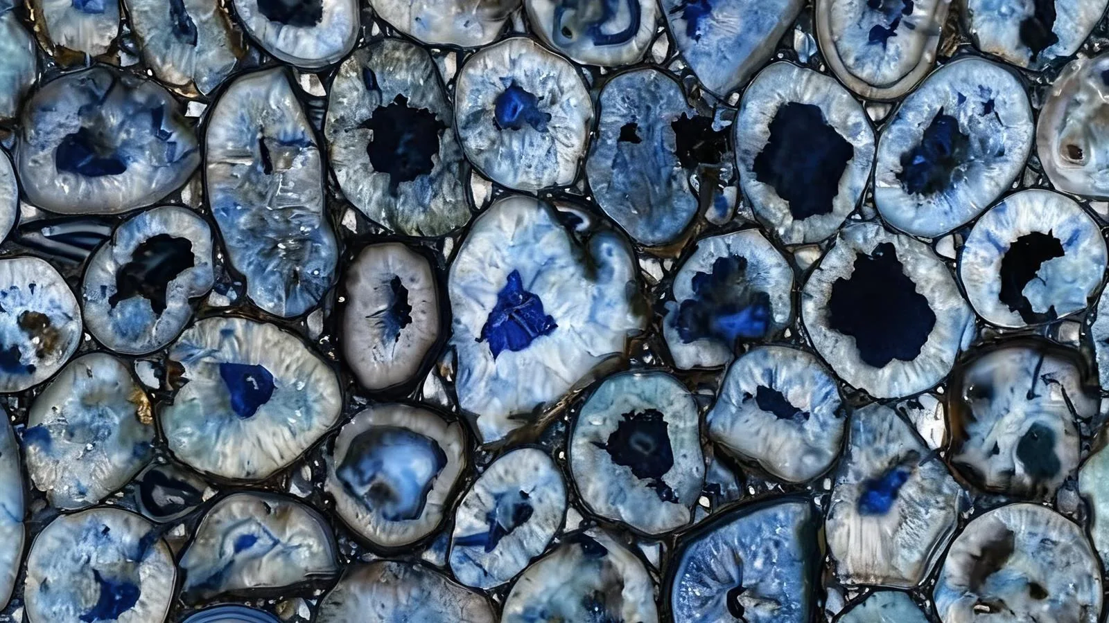 Big Agate Blue Vitoria Stone Crystal Slabs for Luxury Interiors thumbnail 3