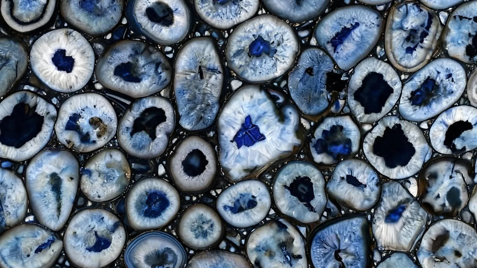 Big Agate Blue Vitoria Stone Crystal Slabs for Luxury Interiors thumbnail 4