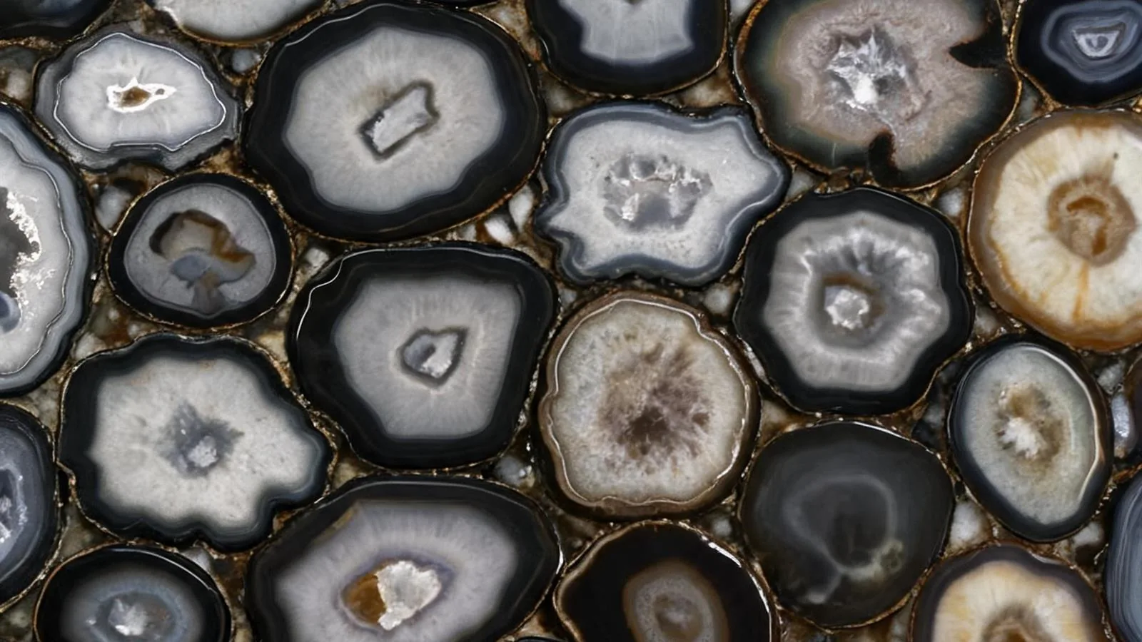 Big Agate Brown Vitoria Stone Crystal Slabs for Luxury Interiors thumbnail 3