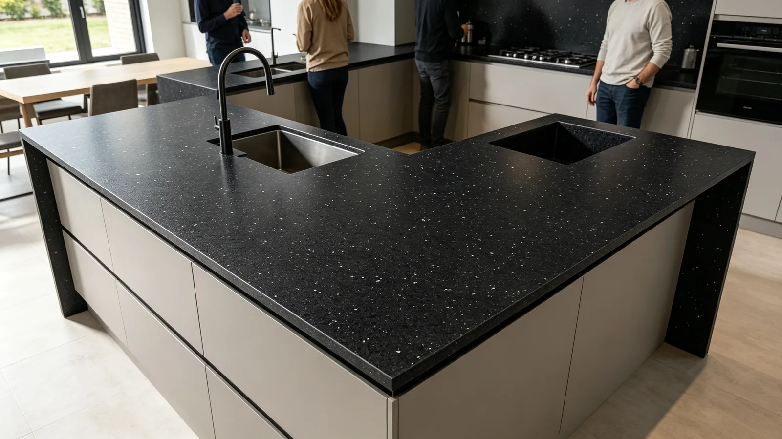 Crystal Black Rq Quartz Onyx Slabs for Interior Projects thumbnail 2