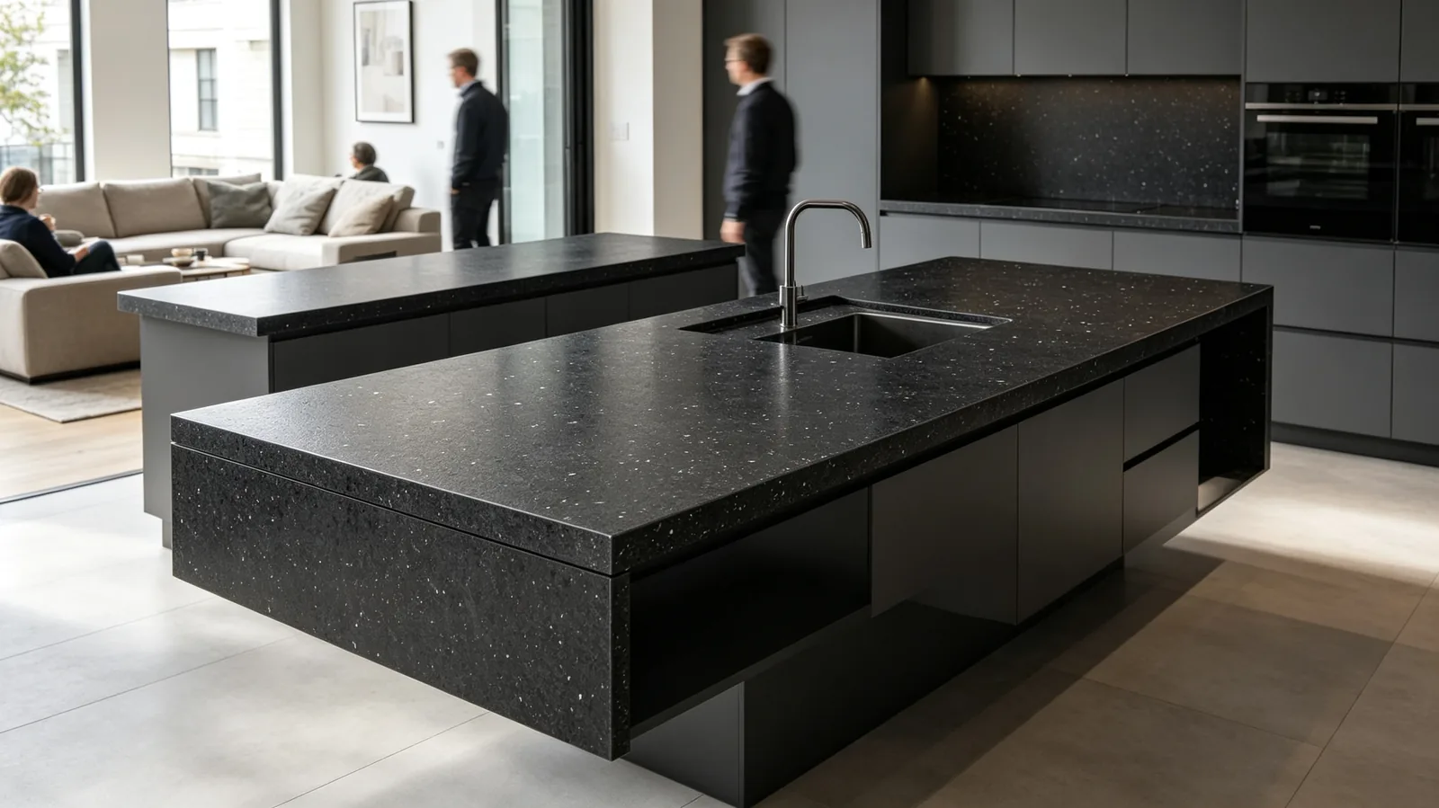 Crystal Black Rq Quartz Onyx Slabs for Interior Projects thumbnail 3