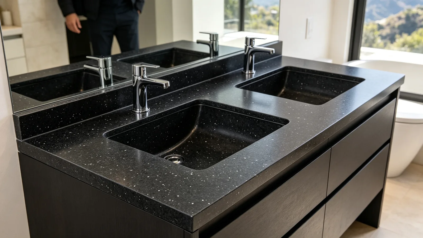 Crystal Black Rq Quartz Onyx Slabs for Interior Projects thumbnail 4
