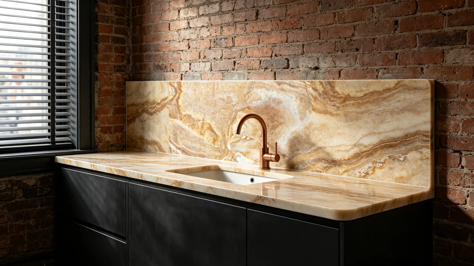 Golden Rq Onyx Slabs for Interior Surface Design thumbnail 2