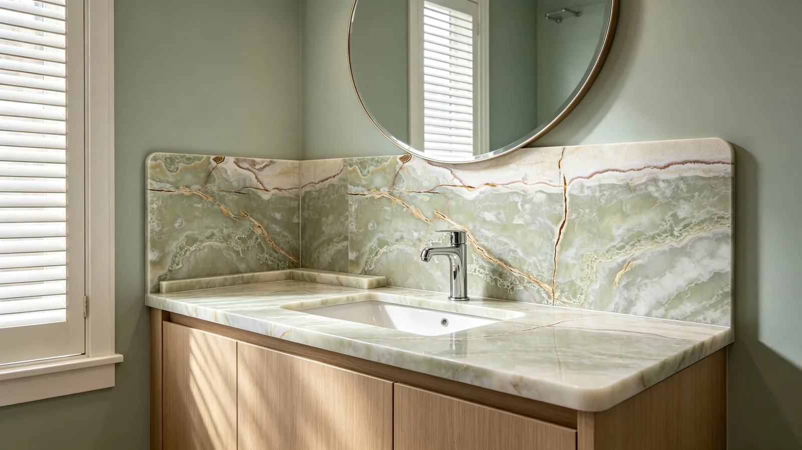 Light Green Onyx Slabs for Interior Surface Design thumbnail 2
