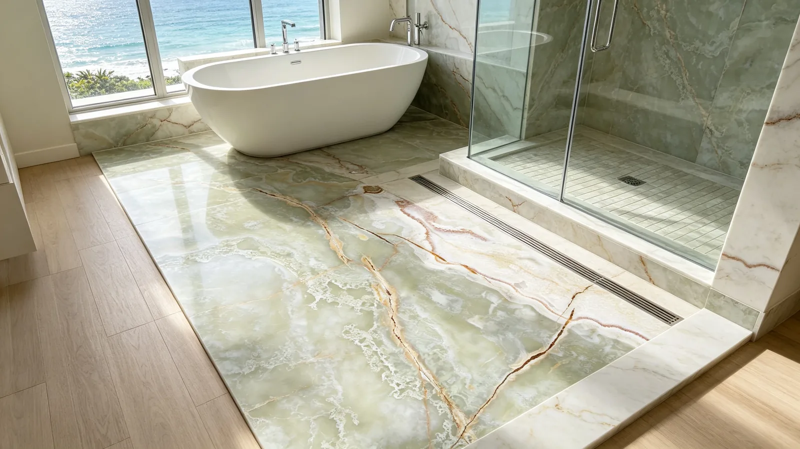 Light Green Onyx Slabs for Interior Surface Design thumbnail 3