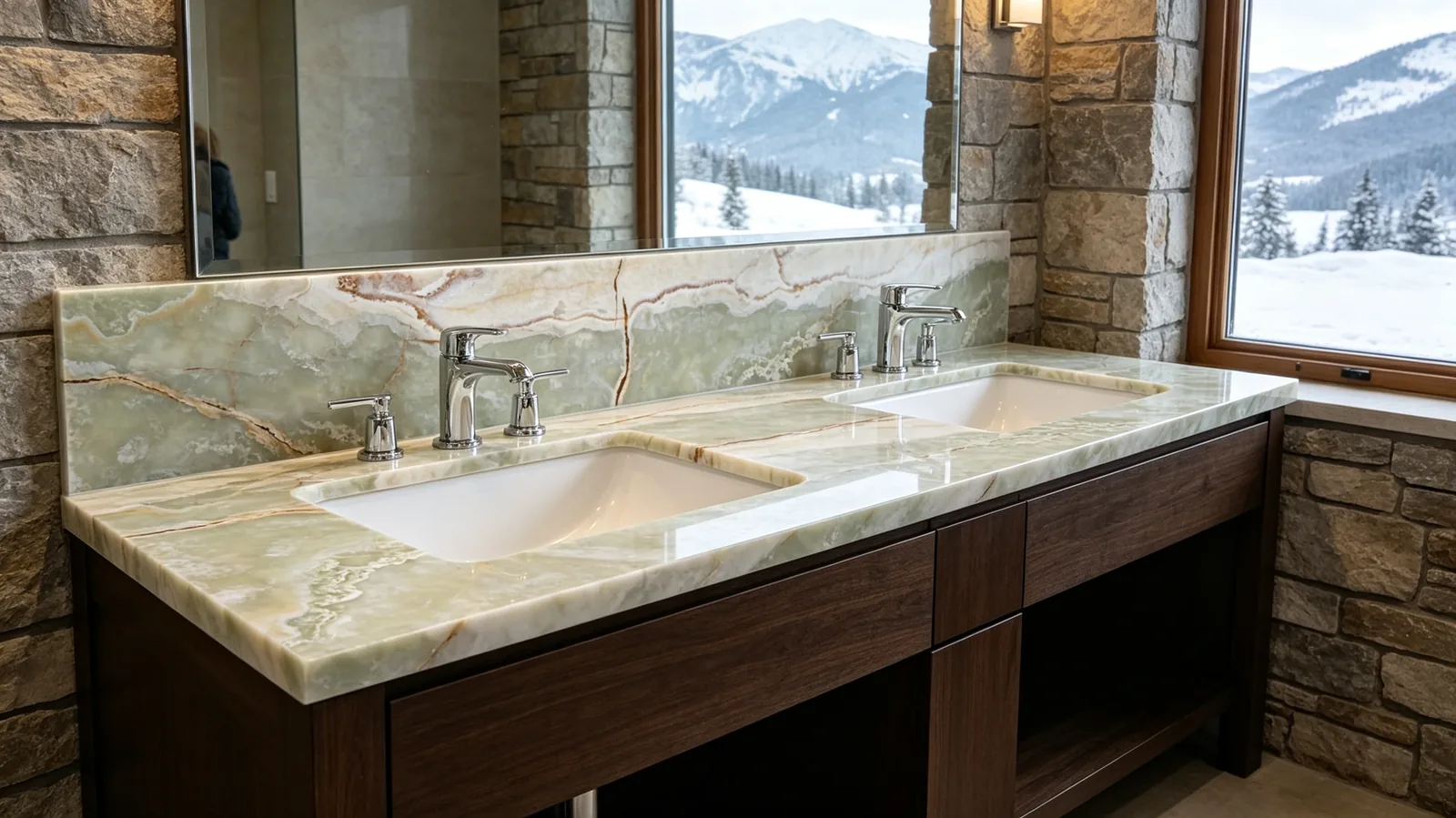 Light Green Onyx Slabs for Interior Surface Design thumbnail 4