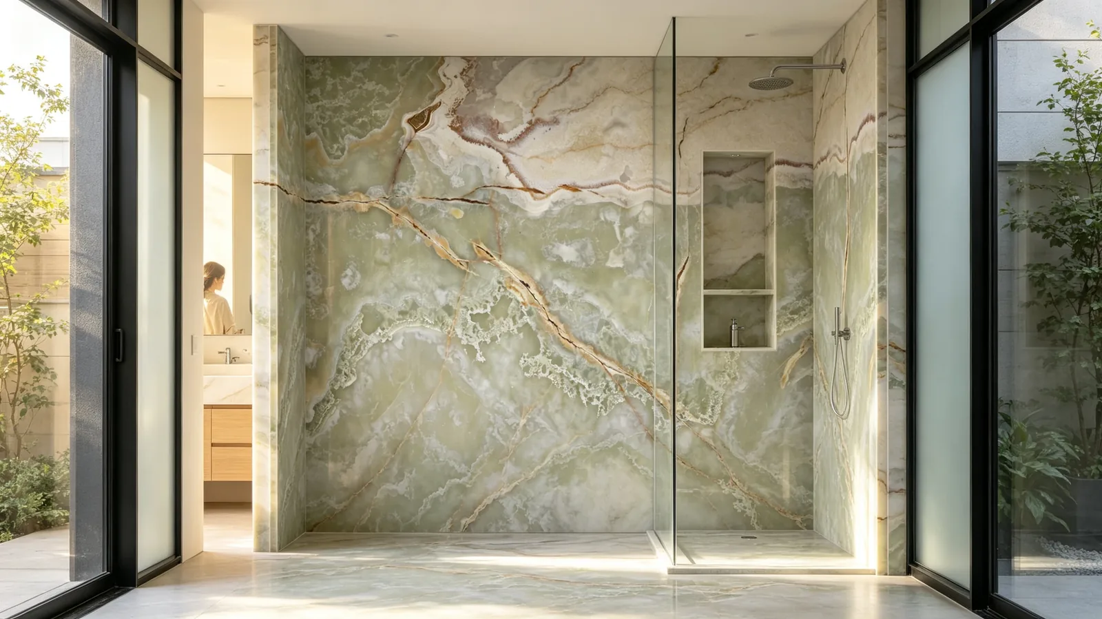 Light Green Onyx Slabs for Interior Surface Design thumbnail 5