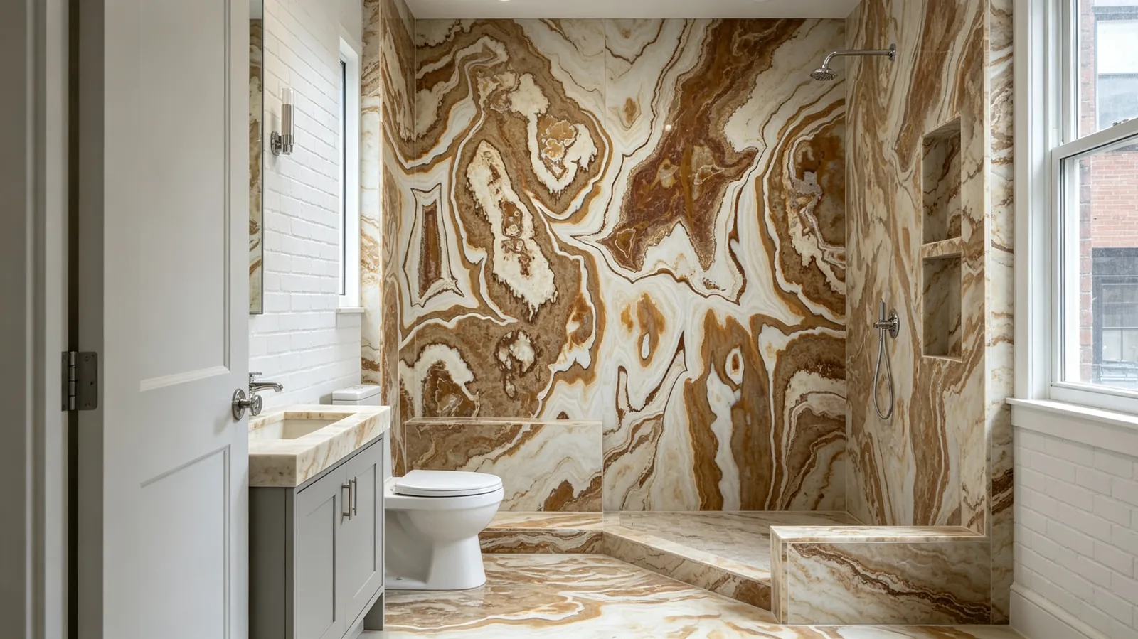Brown Tiger Rq Onyx Slabs for Interior Projects thumbnail 5